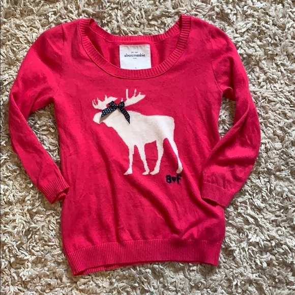 abercrombie kids Other - Abercrombie kids pink moose sweater size xl